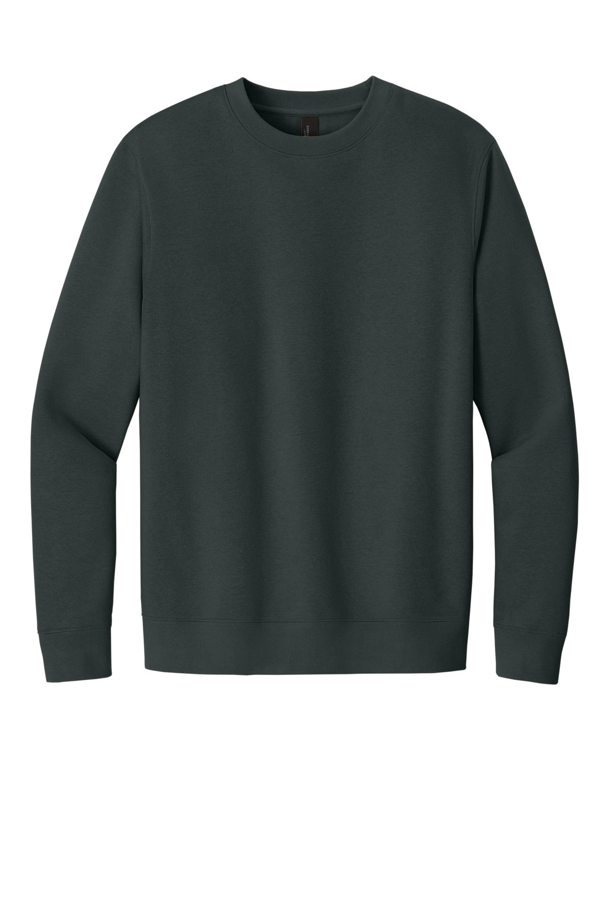 Front View of Charcoal District V.I.T. Fleece Crew DT6104 plain