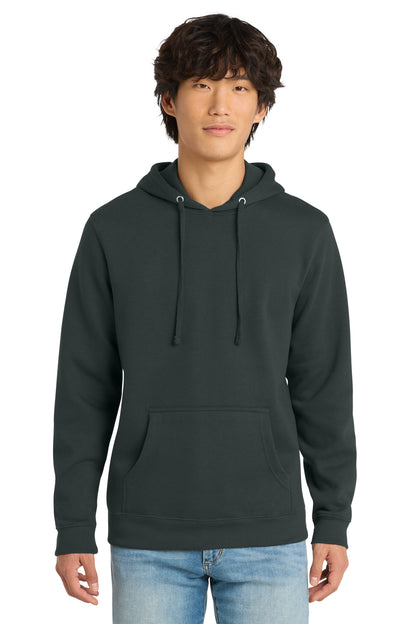 Front View of Charcoal District V.I.T. Fleece Hoodie DT6100 plain