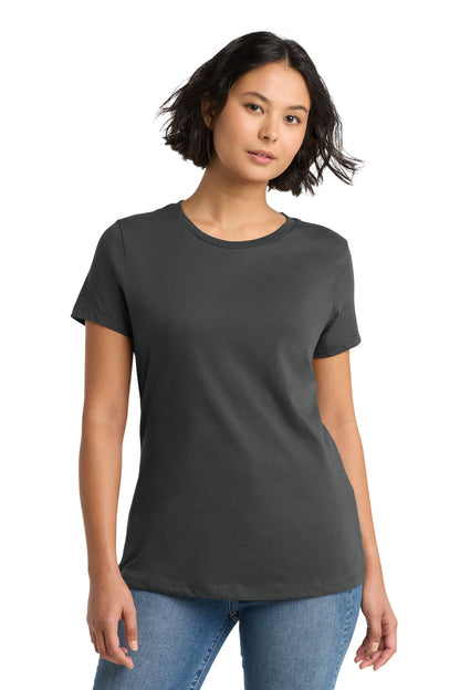 Front View of Charcoal District Women's Perfect Weight Tee. DM104L plain