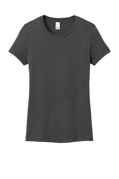 Front View of Charcoal District Women's Perfect Weight Tee. DM104L plain