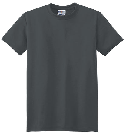 Front View of Charcoal Grey Jerzees Dri-Power 100% Polyester T-Shirt. 21M plain