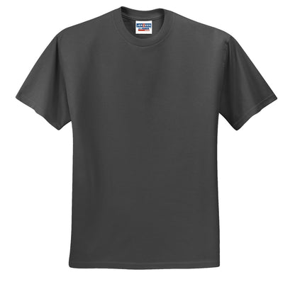 Front View of Charcoal Grey Jerzees - Dri-Power 50/50 Cotton/Poly T-Shirt. 29M plain