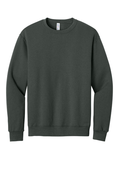 Front View of Charcoal Grey Jerzees - NuBlend Crewneck Sweatshirt. 562M plain