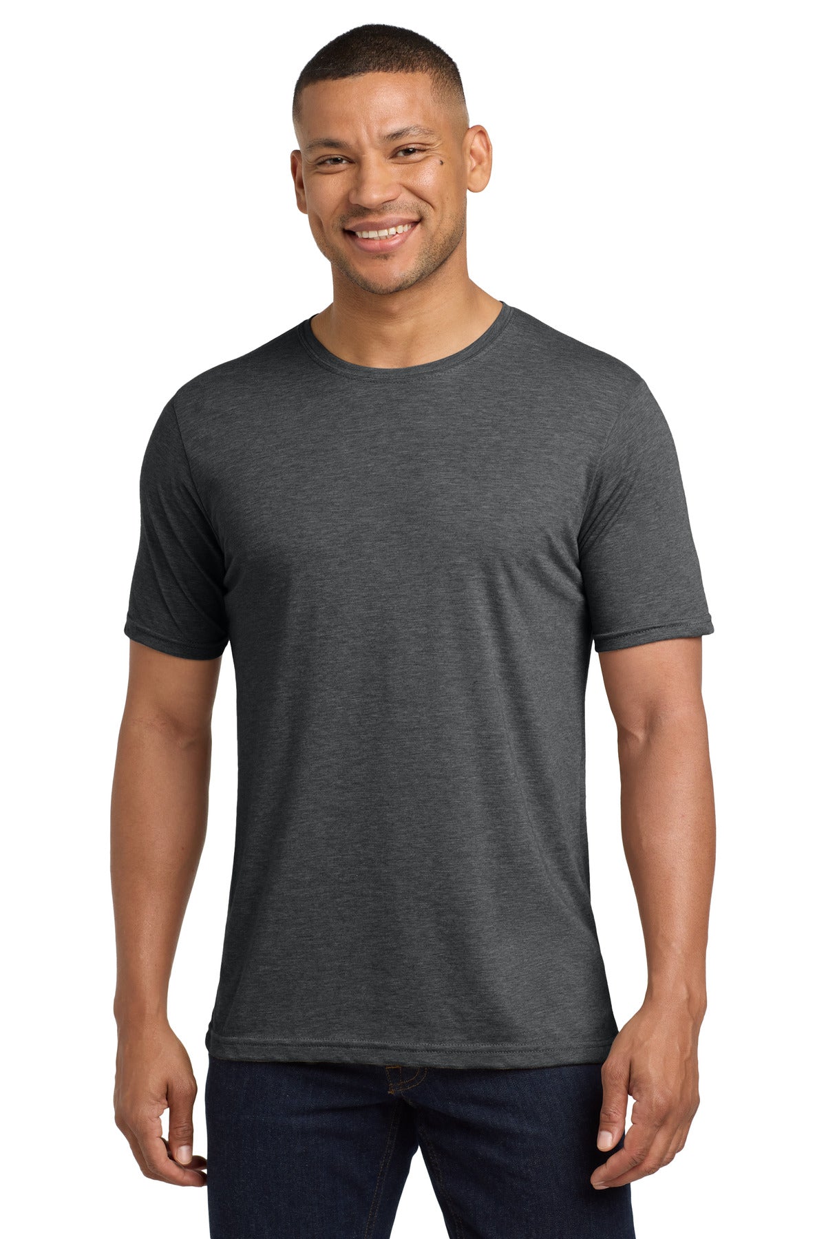 Front View of Charcoal Next Level Apparel Adult Poly/Cotton Tee. NL6200 plain
