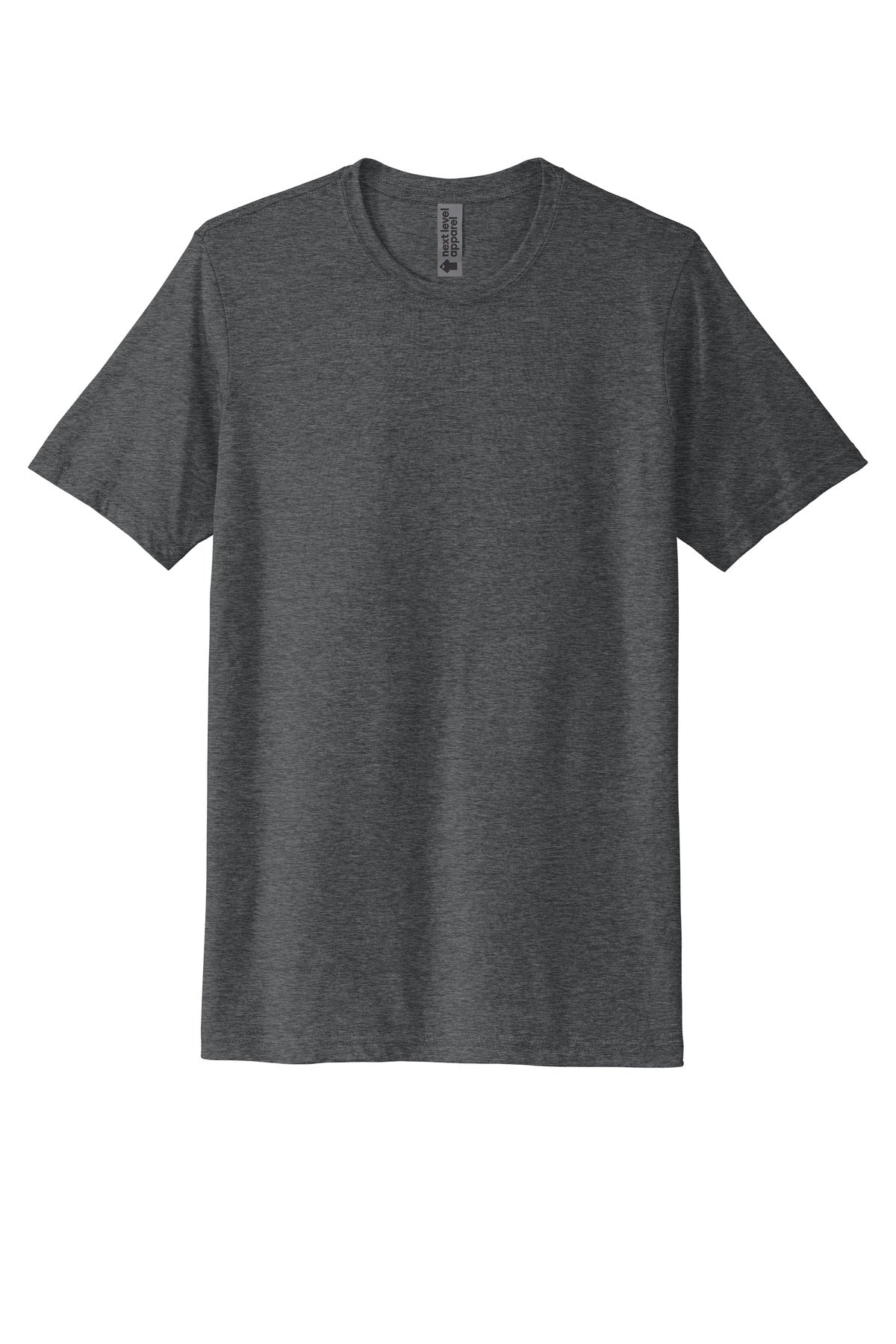 Front View of Charcoal Next Level Apparel Adult Poly/Cotton Tee. NL6200 plain