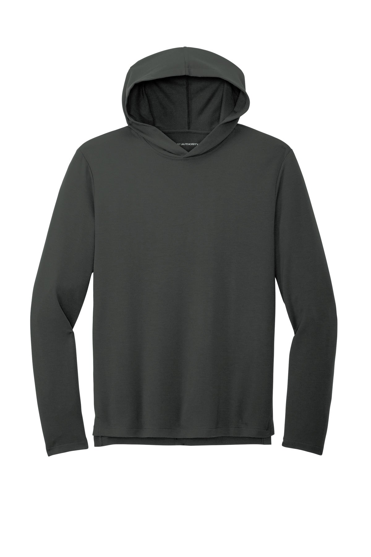 Front View of Charcoal Port Authority Microterry Pullover Hoodie K826 plain