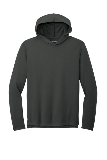 Front View of Charcoal Port Authority Microterry Pullover Hoodie K826 plain