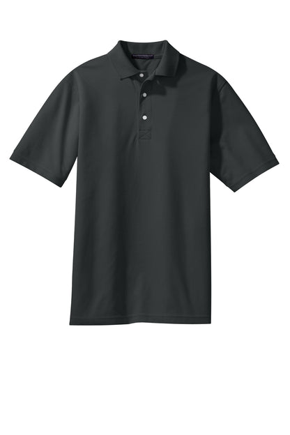 Front View of Charcoal Port Authority Tall Rapid Dry Polo. TLK455 plain