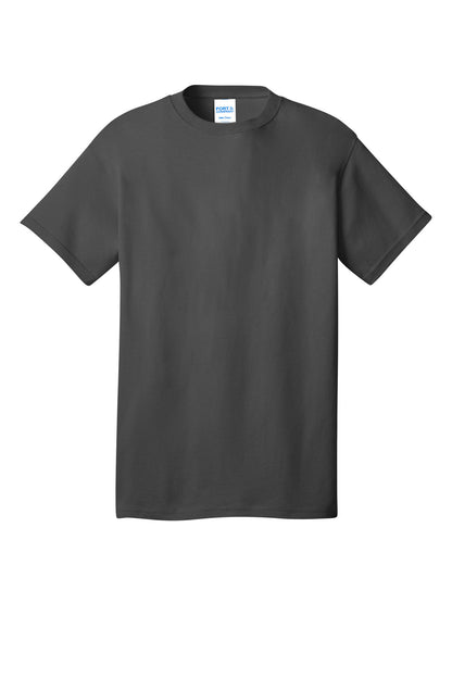 Front View of Charcoal Port & Co Core Cotton DTG Tee PC54DTG plain