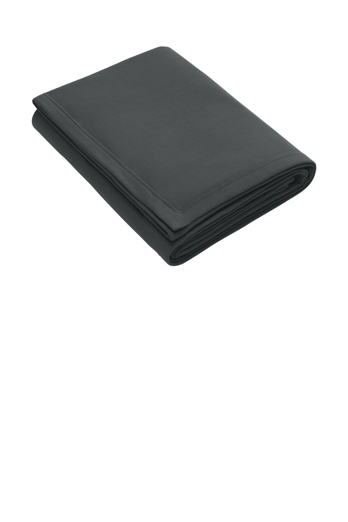 Front View of Charcoal Port & Co Core Fleece Sweatshirt Blanket. BP78 plain
