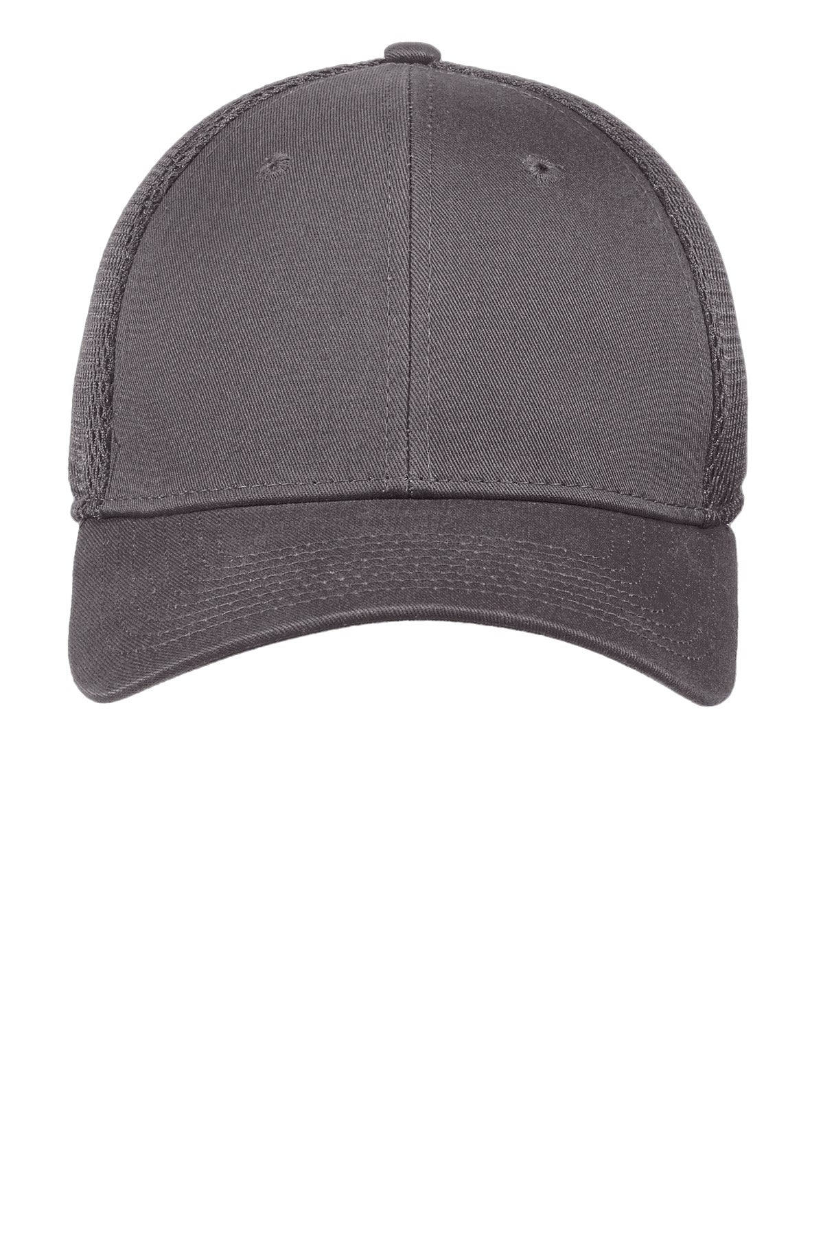 Front View of Charcoal/Charc New Era - Stretch Mesh Cap. NE1020 plain