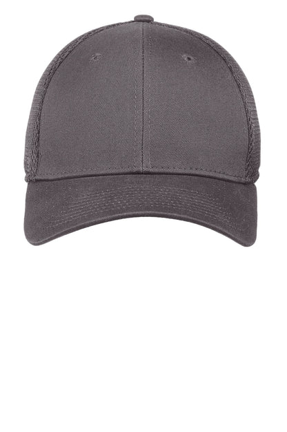 Front View of Charcoal/Charc New Era - Stretch Mesh Cap. NE1020 plain