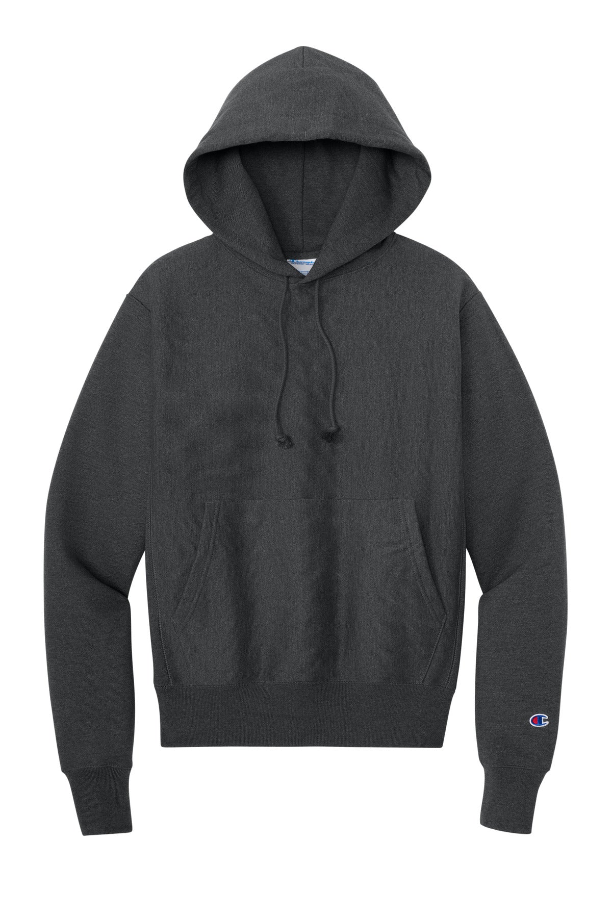 Front View of CharcoalHt Champion Reverse Weave Hooded Sweatshirt S101