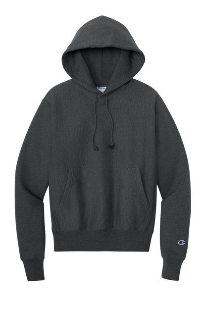 Front View of CharcoalHt Champion Reverse Weave Hooded Sweatshirt S101