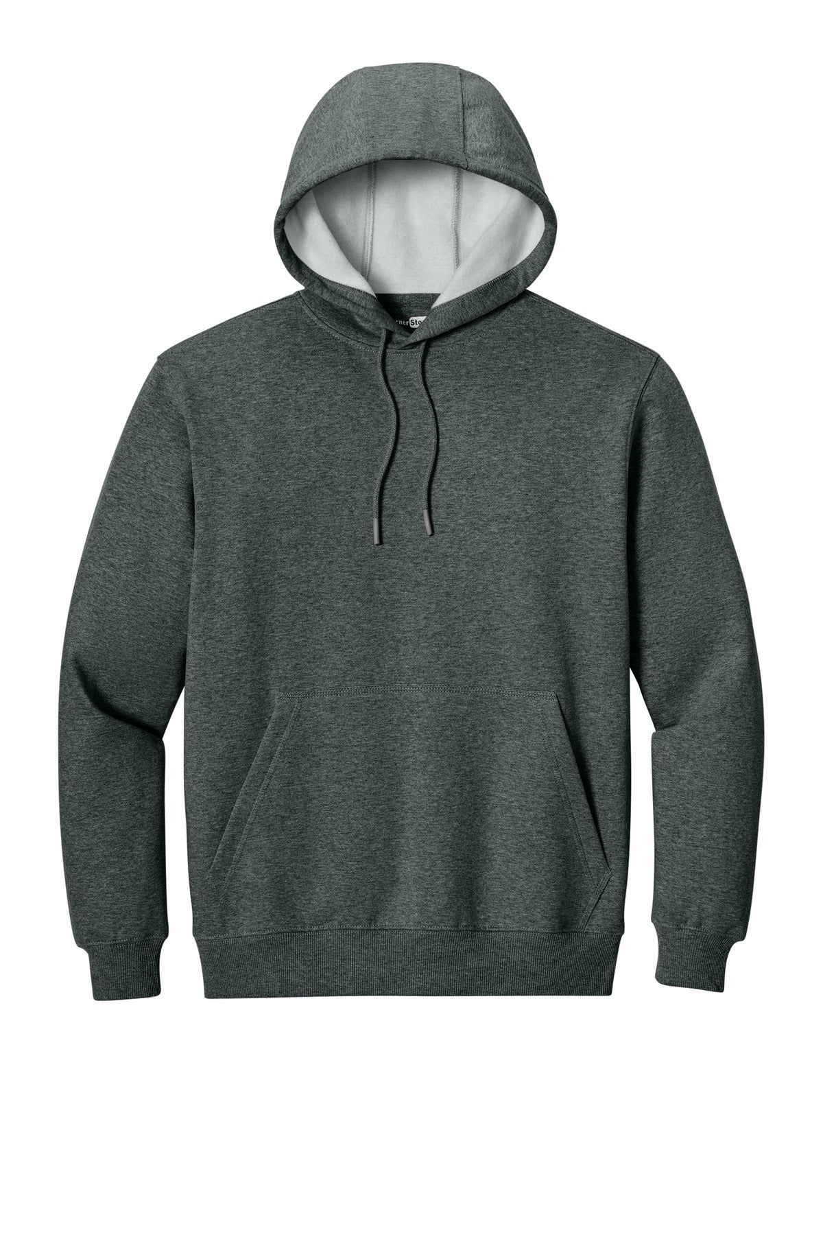 Front View of CharcoalHt CornerStone Tough Fleece Pullover Hoodie CSF630 plain