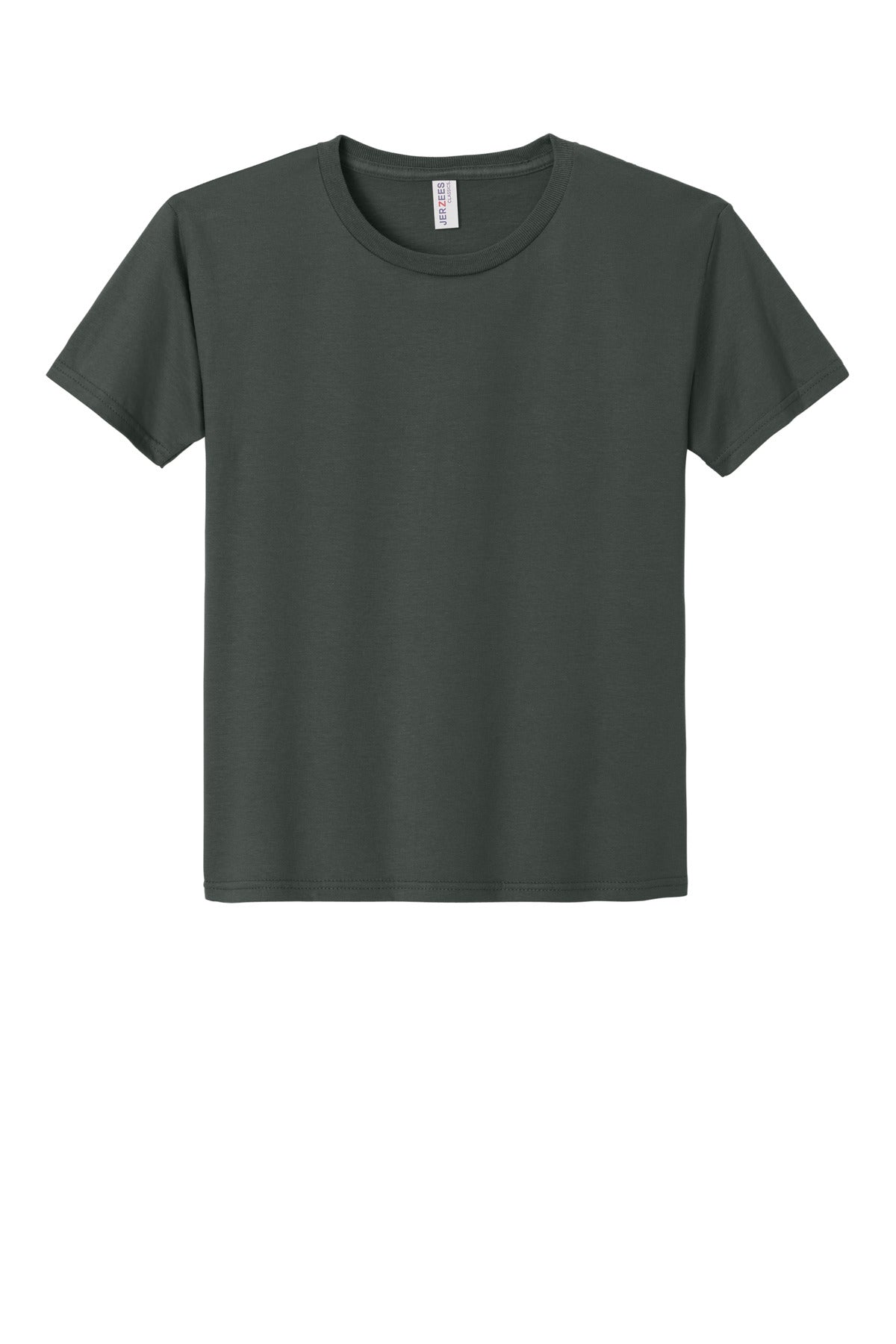 Front View of CharGrey Jerzees Classics Youth Cotton T-Shirt 363Y plain