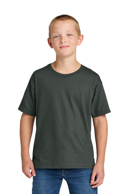 Front View of CharGrey Jerzees Ultimate Youth Ring Spun T-Shirt IC46B plain