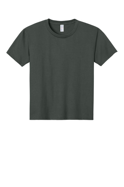 Front View of CharGrey Jerzees Ultimate Youth Ring Spun T-Shirt IC46B plain