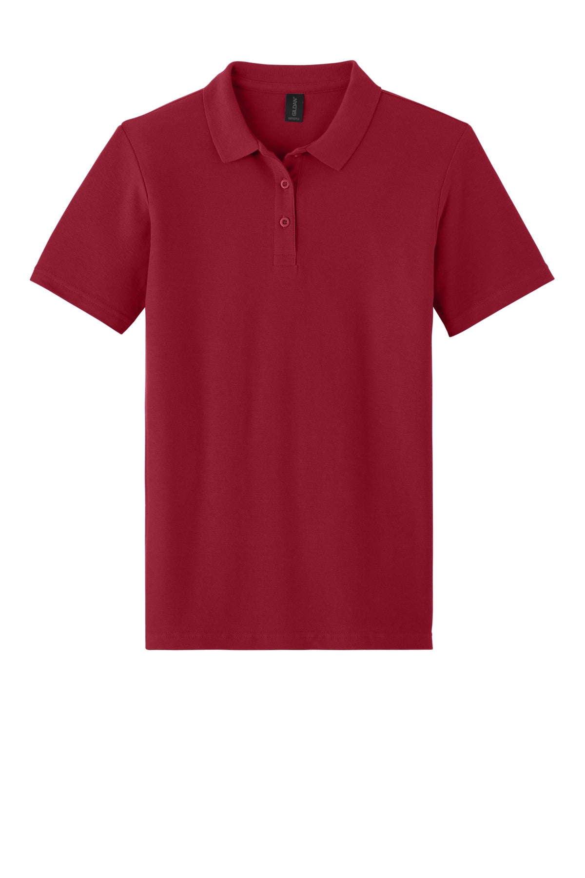 Front View of CherryRed Gildan Softstyle Women's Pique Polo 64800L plain