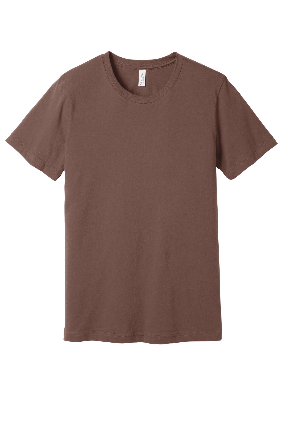 Front View of Chestnut BELLA+CANVAS Unisex Jersey Short Sleeve Tee. BC3001 plain