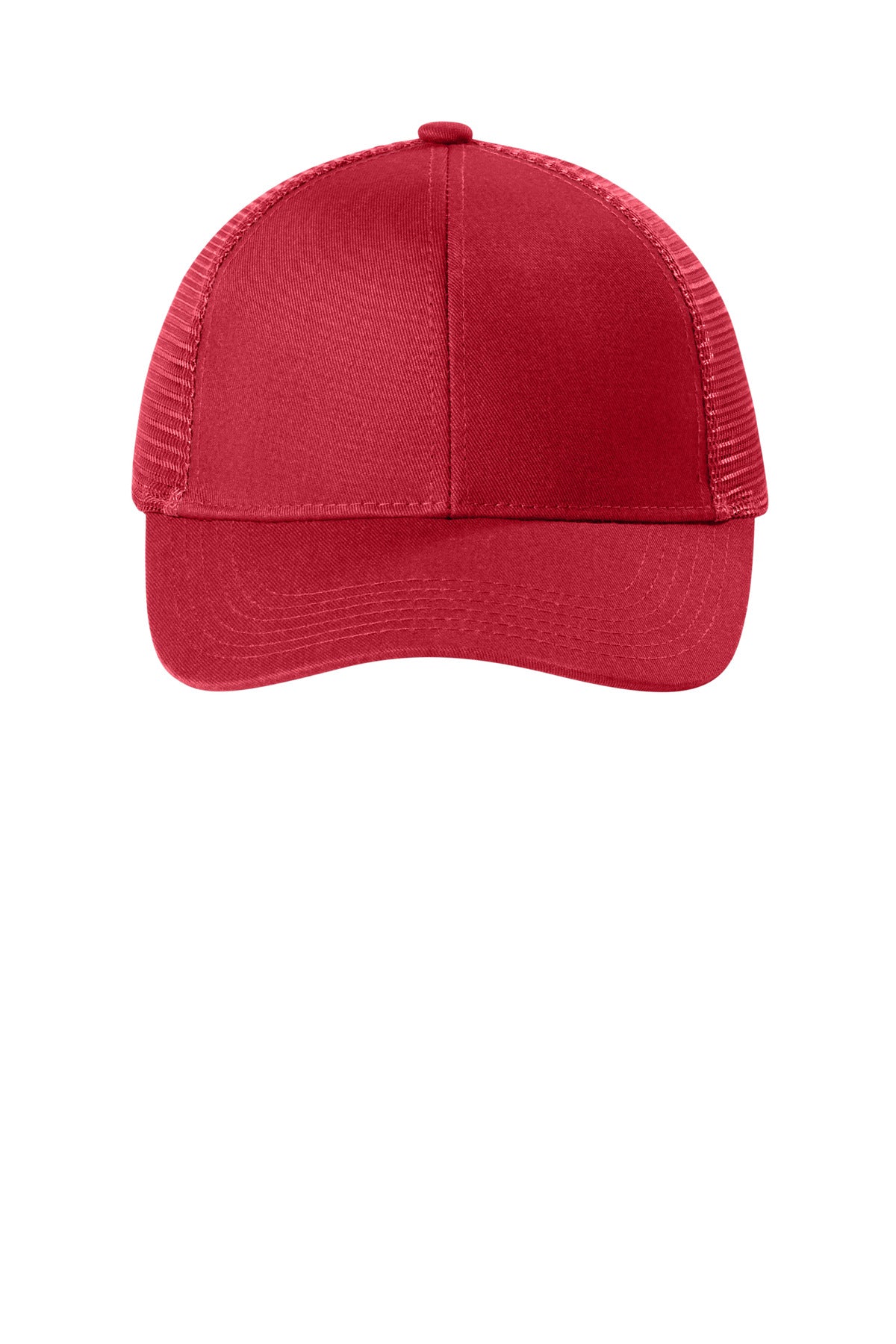 Front View of Chili Red Port Authority Adjustable Mesh Back Cap. C911