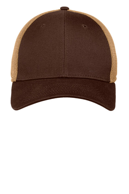 Front View of Choc/Khaki New Era - Stretch Mesh Cap. NE1020 plain