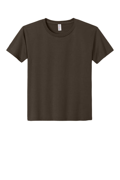 Front View of Chocolate Jerzees Classics Youth Cotton T-Shirt 363Y plain