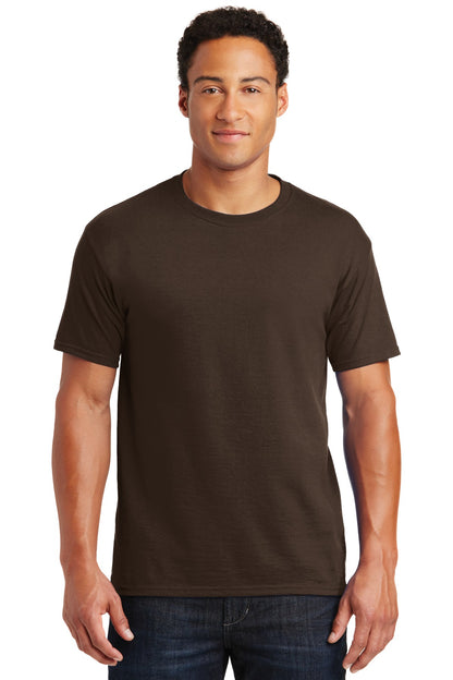 Front View of Chocolate Jerzees - Dri-Power 50/50 Cotton/Poly T-Shirt. 29M plain