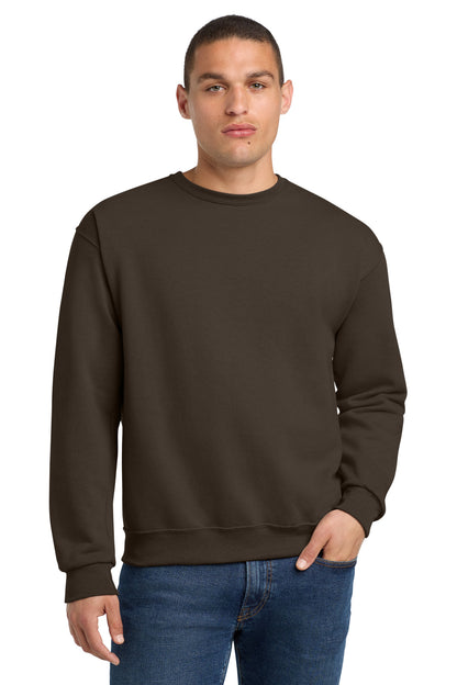Front View of CHOCOLATE Jerzees - NuBlend Crewneck Sweatshirt. 562M plain
