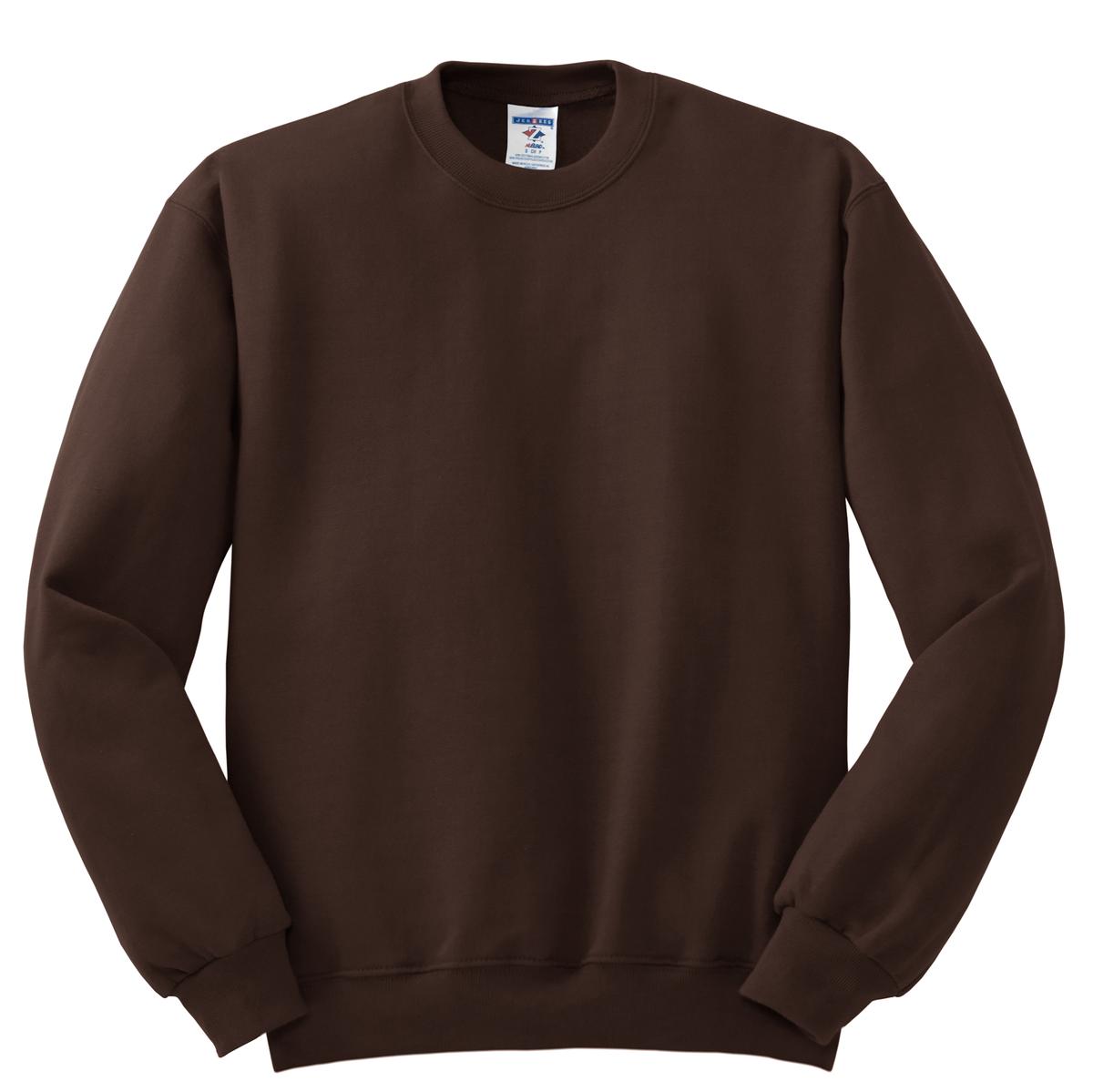 Front View of CHOCOLATE Jerzees - NuBlend Crewneck Sweatshirt. 562M plain