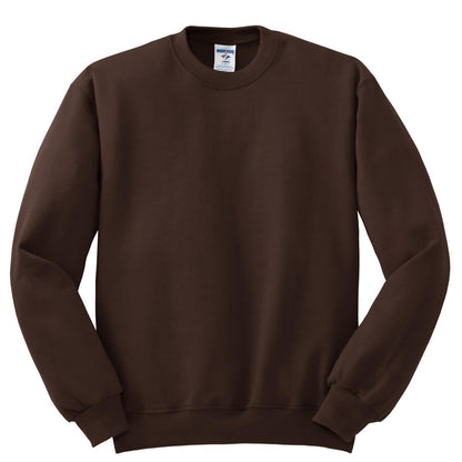 Front View of CHOCOLATE Jerzees - NuBlend Crewneck Sweatshirt. 562M plain
