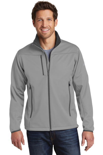 Front View of Chrome Eddie Bauer Weather-Resist Soft Shell Jacket. EB538 plain