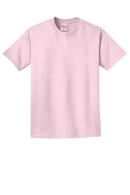 Front View of ChryBlsm Port & Co Beach Wash Garment-Dyed Tee. PC099 plain