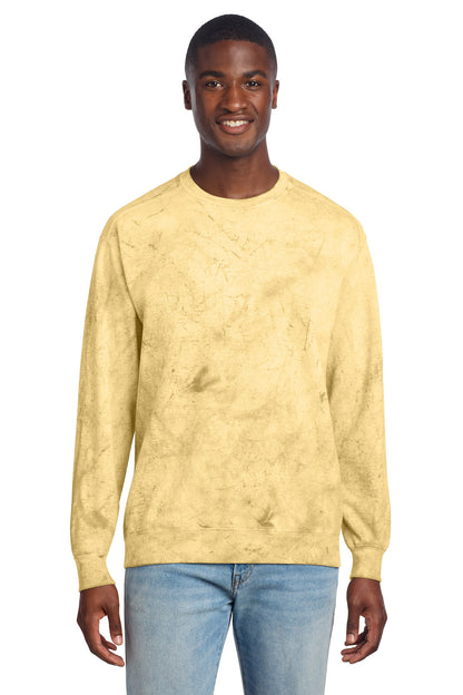 Front View of Citrine Comfort Colors Color Blast Crewneck Sweatshirt 1545 plain