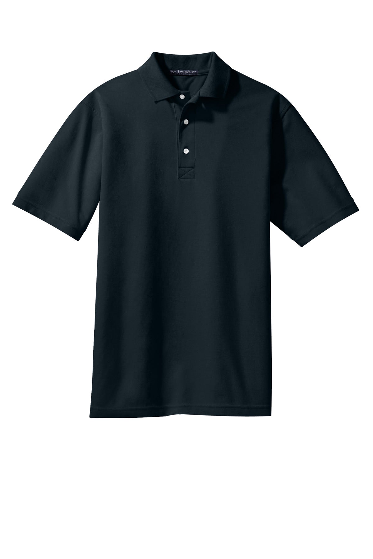 Front View of Classic Navy Port Authority Tall Rapid Dry Polo. TLK455 plain