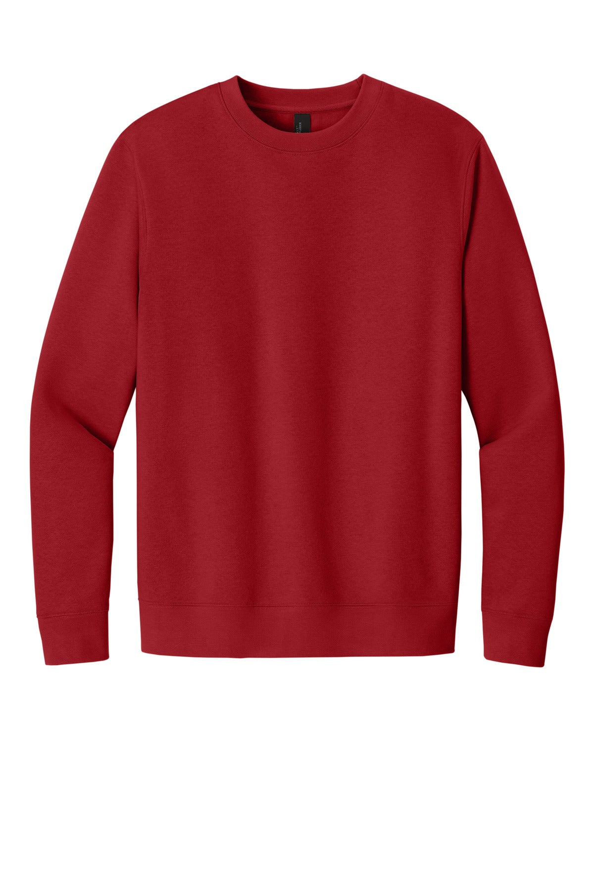 Front View of Classic Red District V.I.T. Fleece Crew DT6104 plain