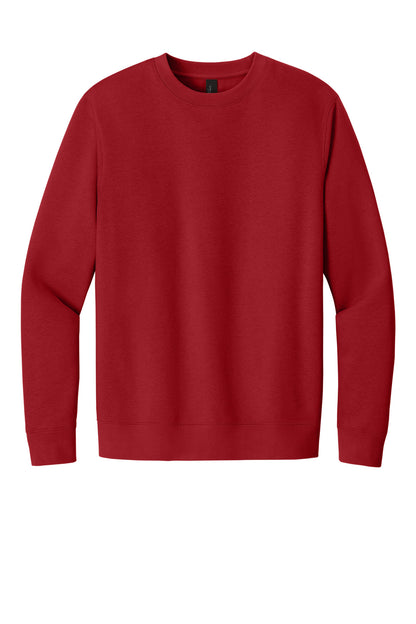 Front View of Classic Red District V.I.T. Fleece Crew DT6104 plain