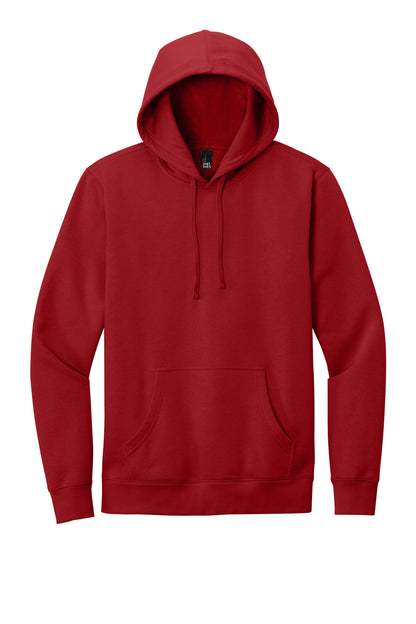 Front View of Classic Red District V.I.T. Fleece Hoodie DT6100 plain