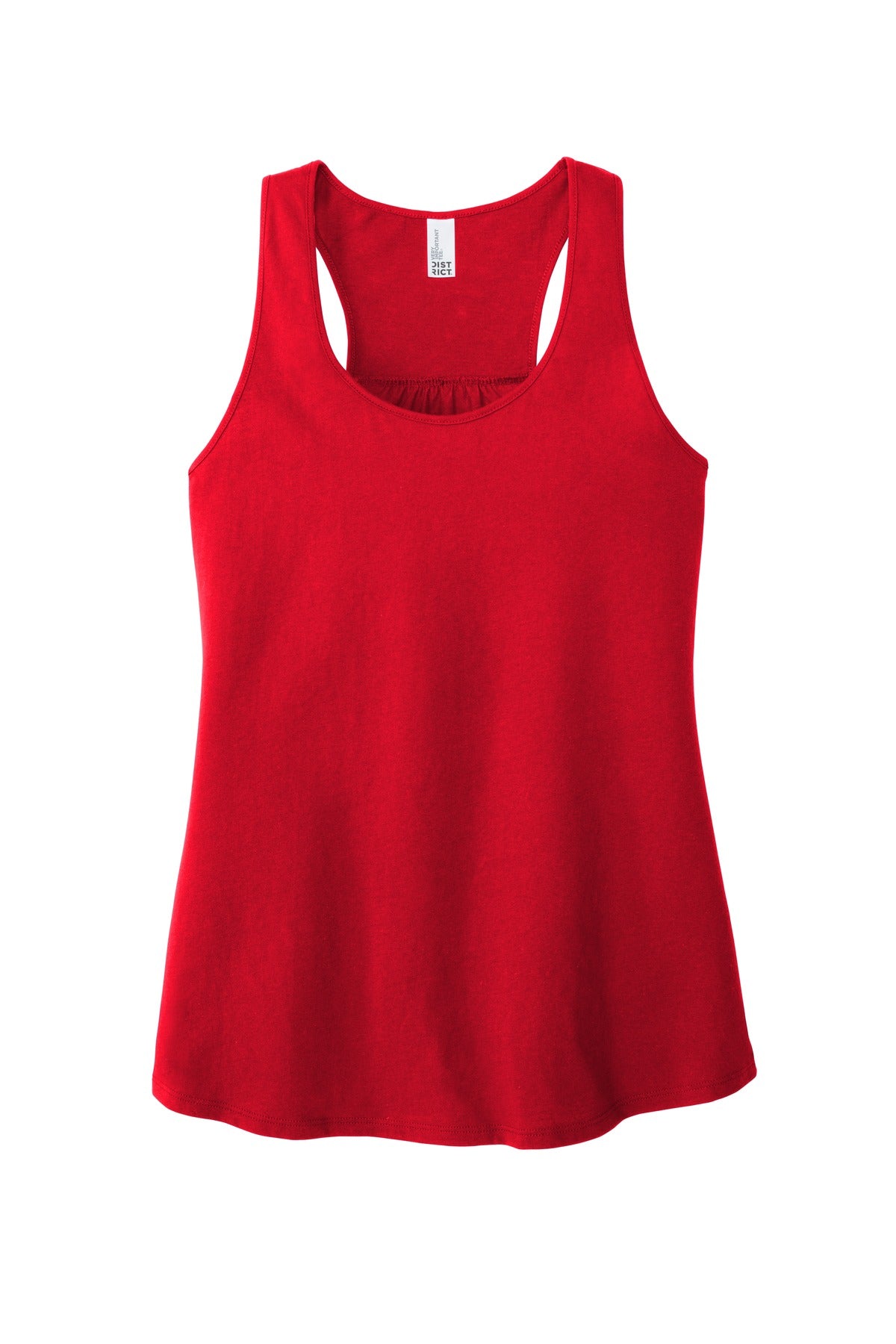 Front View of Classic Red District Women's V.I.T. Racerback Tank DT6302 plain