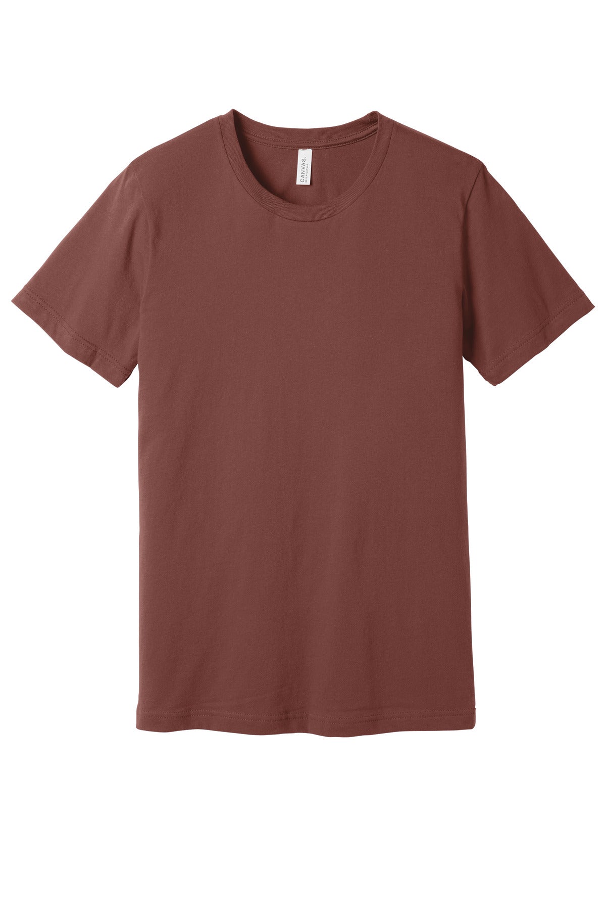 Front View of Clay BELLA+CANVAS Unisex Jersey Short Sleeve Tee. BC3001 plain