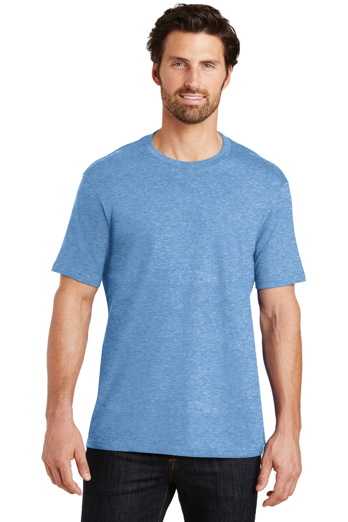 Front View of Clean Denim District Perfect Weight Tee. DT104 plain