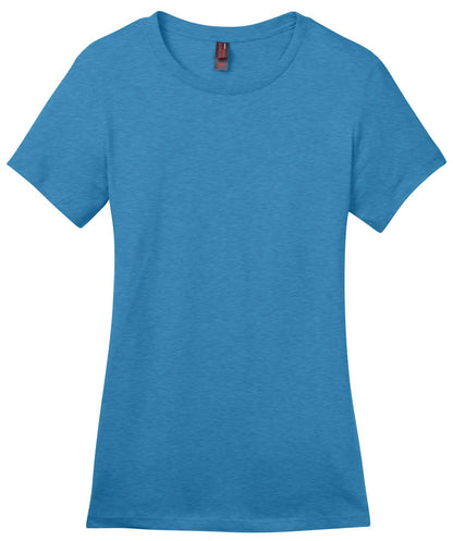 Front View of Clean Denim District Women's Perfect Weight Tee. DM104L plain