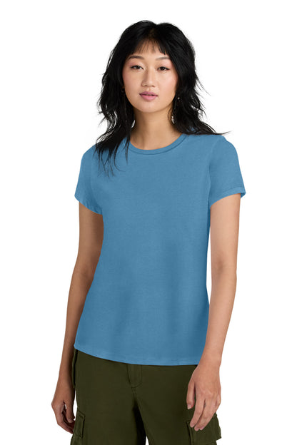 Front View of Clean Denim District Women's Perfect Weight Tee. DM104L plain