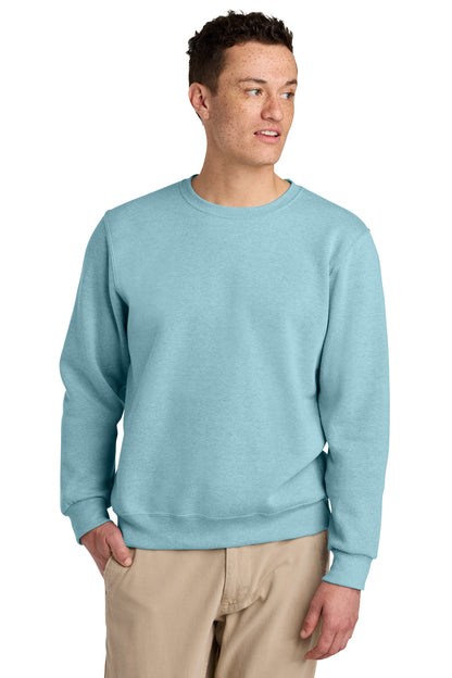 Front View of CloudHthr Jerzees Eco Premium Blend Crewneck Sweatshirt 701M plain
