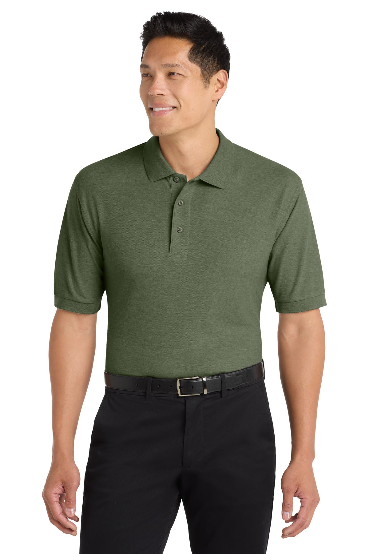 Front View of Clover Green Port Authority Extended Size Silk Touch Polo K500ES plain