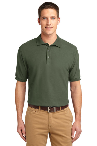 Front View of Clover Green Port Authority Silk Touch Polo K500 plain