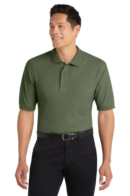 Front View of Clover Green Port Authority Silk Touch Polo K500 plain