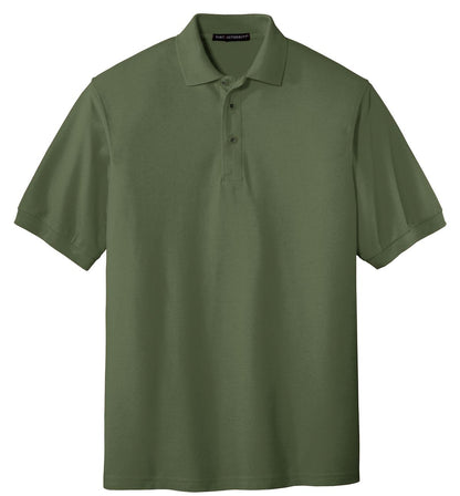 Front View of Clover Green Port Authority Silk Touch Polo K500 plain