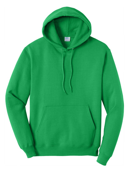 Front View of Clover Green Port & Co Core Fleece Pullover Hooded Sweatshirt. PC78H