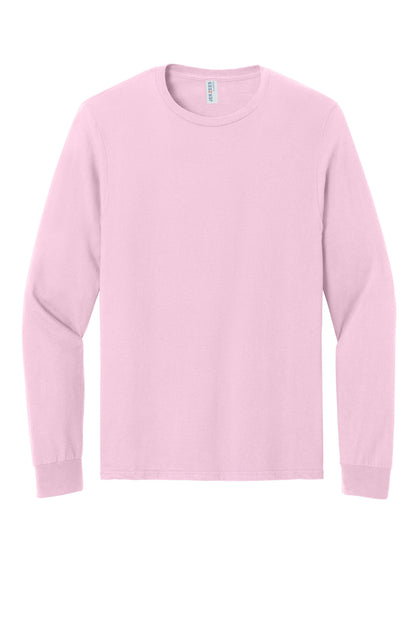 Front View of ClscPink Jerzees Classics Unisex Cotton Long Sleeve T-Shirt 363L plain